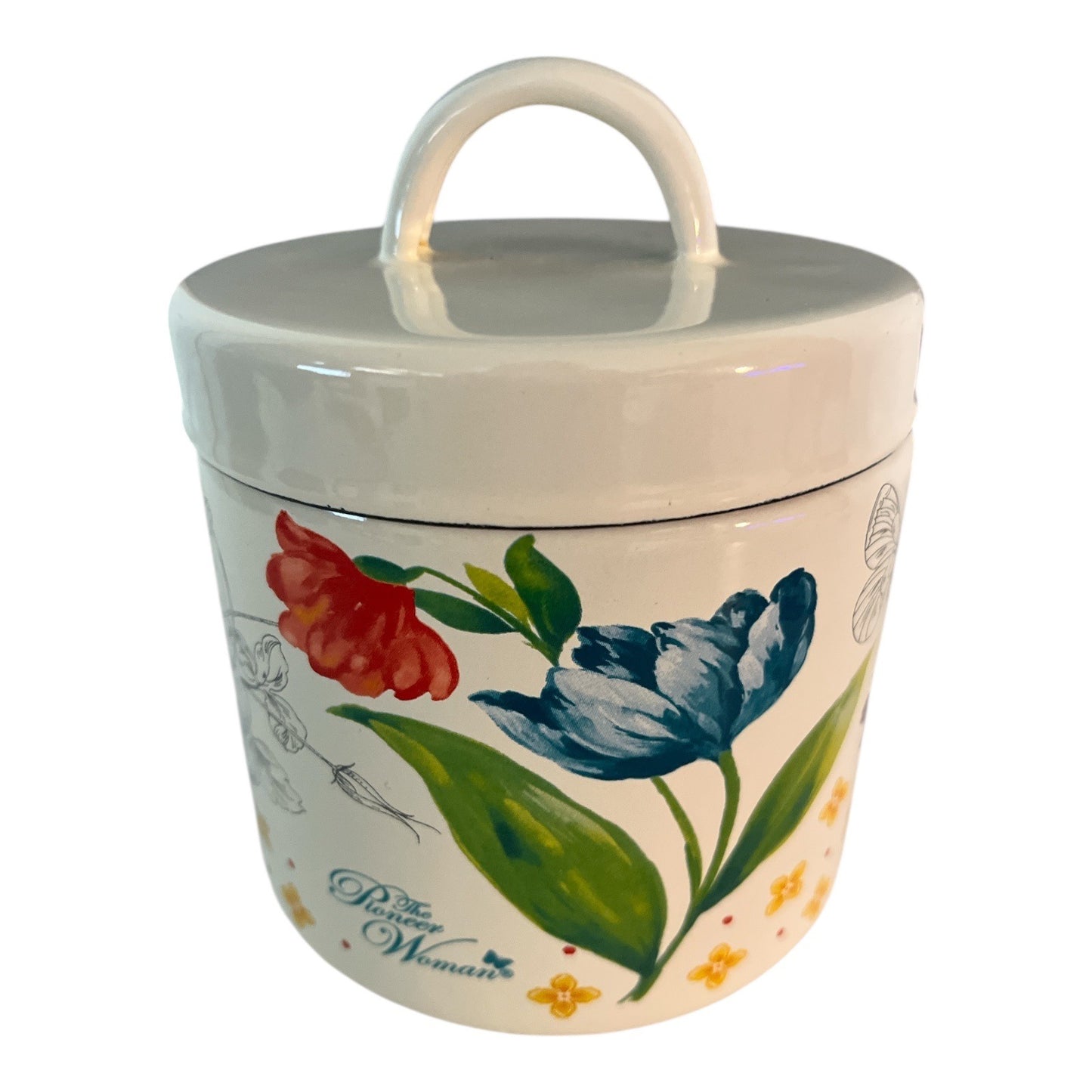 The Pioneer Woman Enamel Floral Berry Keeper w/ Lid & Mesh Strainer – 331BEKU