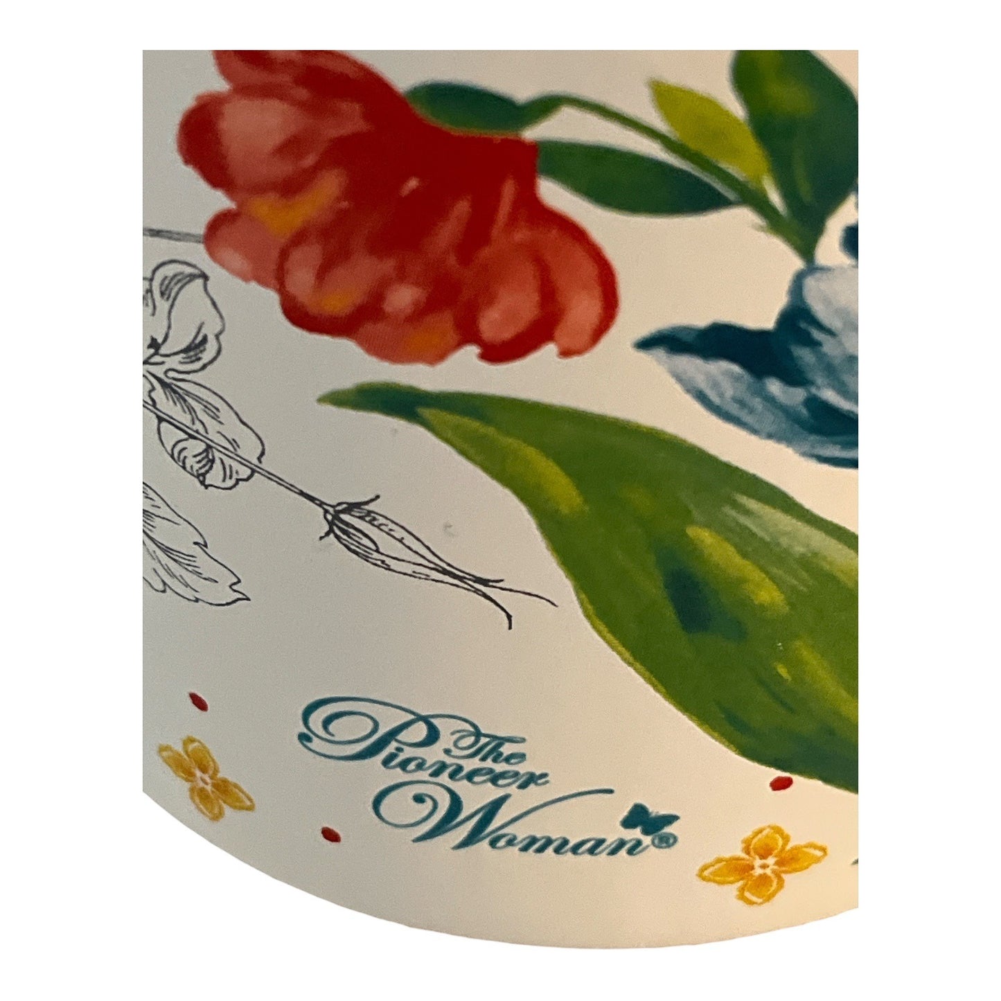 The Pioneer Woman Enamel Floral Berry Keeper w/ Lid & Mesh Strainer – 331BEKU