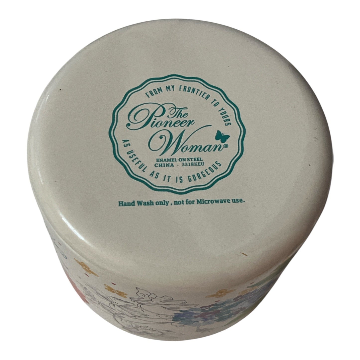 The Pioneer Woman Enamel Floral Berry Keeper w/ Lid & Mesh Strainer – 331BEKU