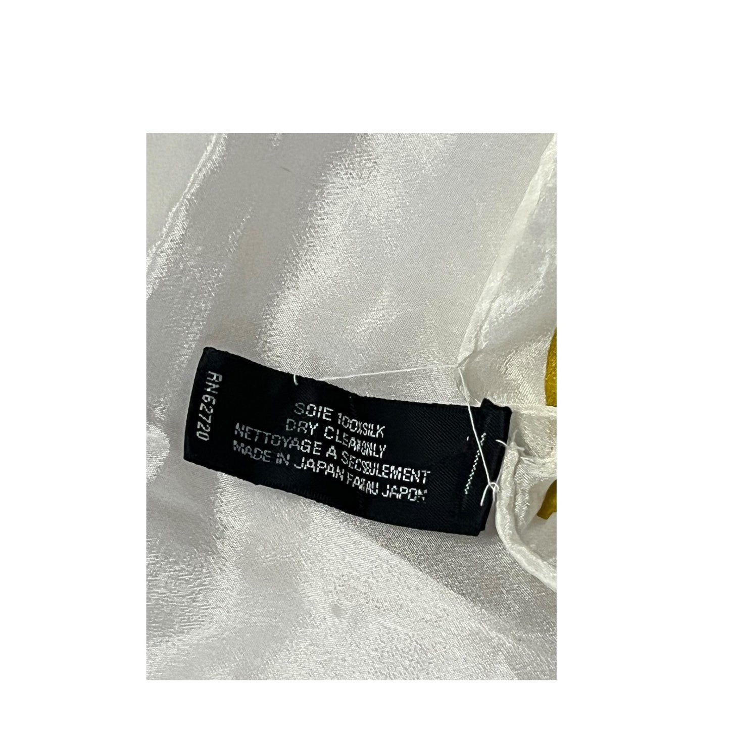 Oscar De La Renta Silk Scarf White Gold Geometric 30 Inch