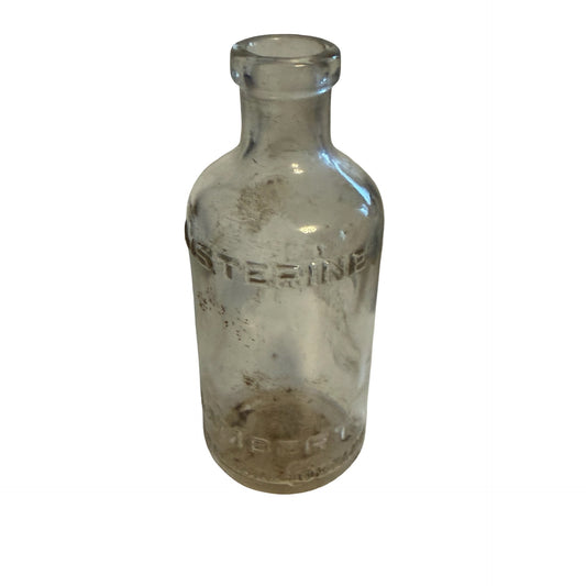 Antique Listerine Lambert Pharmacal Company Embossed Glass Bottle Medicine Apothecary