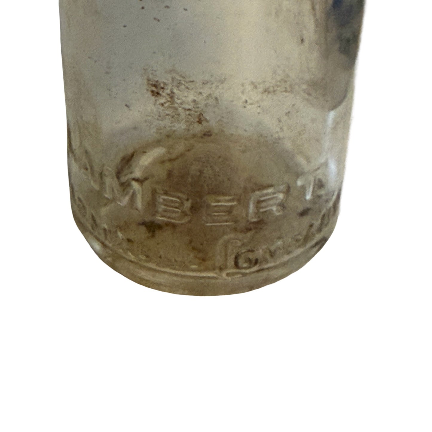 Antique Listerine Lambert Pharmacal Company Embossed Glass Bottle Medicine Apothecary