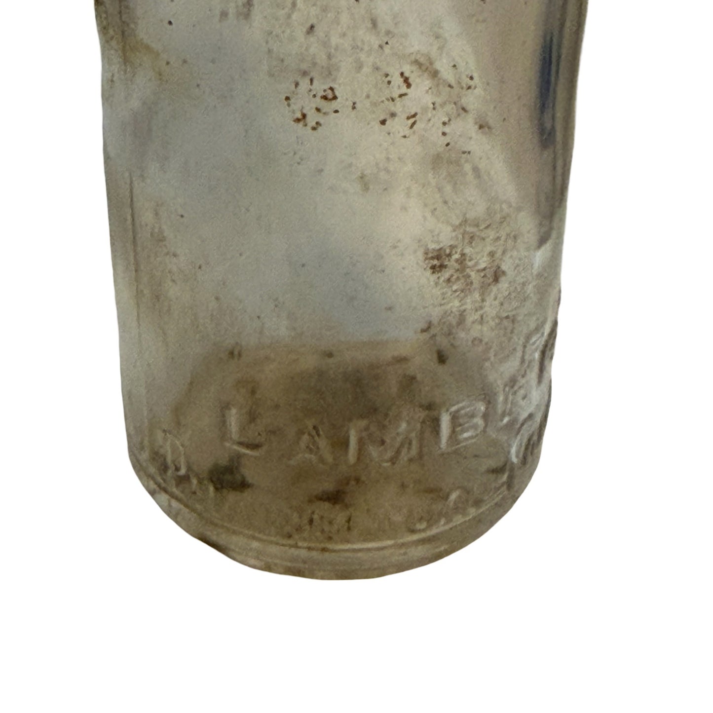 Antique Listerine Lambert Pharmacal Company Embossed Glass Bottle Medicine Apothecary