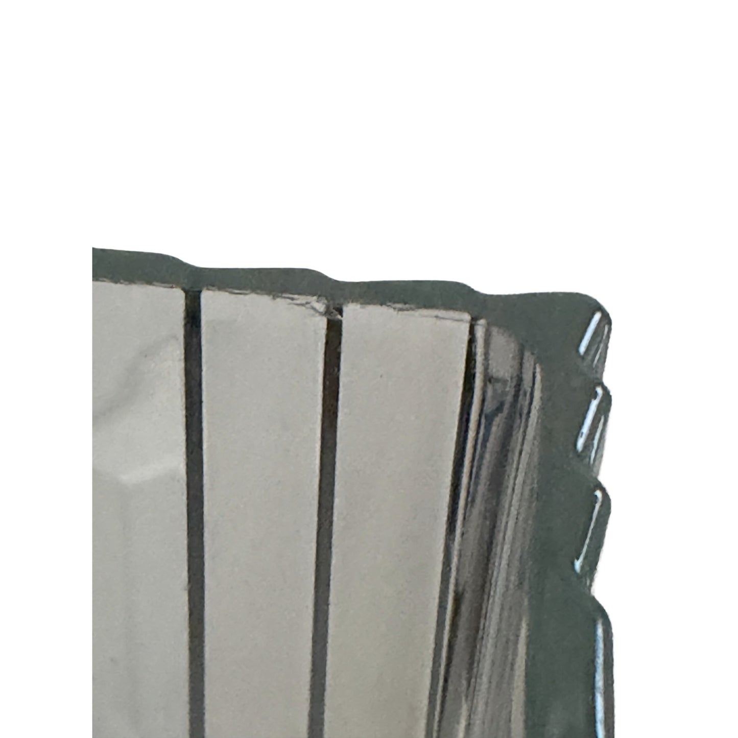 Vintage Italian Clear Glass Geometric Ribbed Vase 9 Inch Mid Century Modern