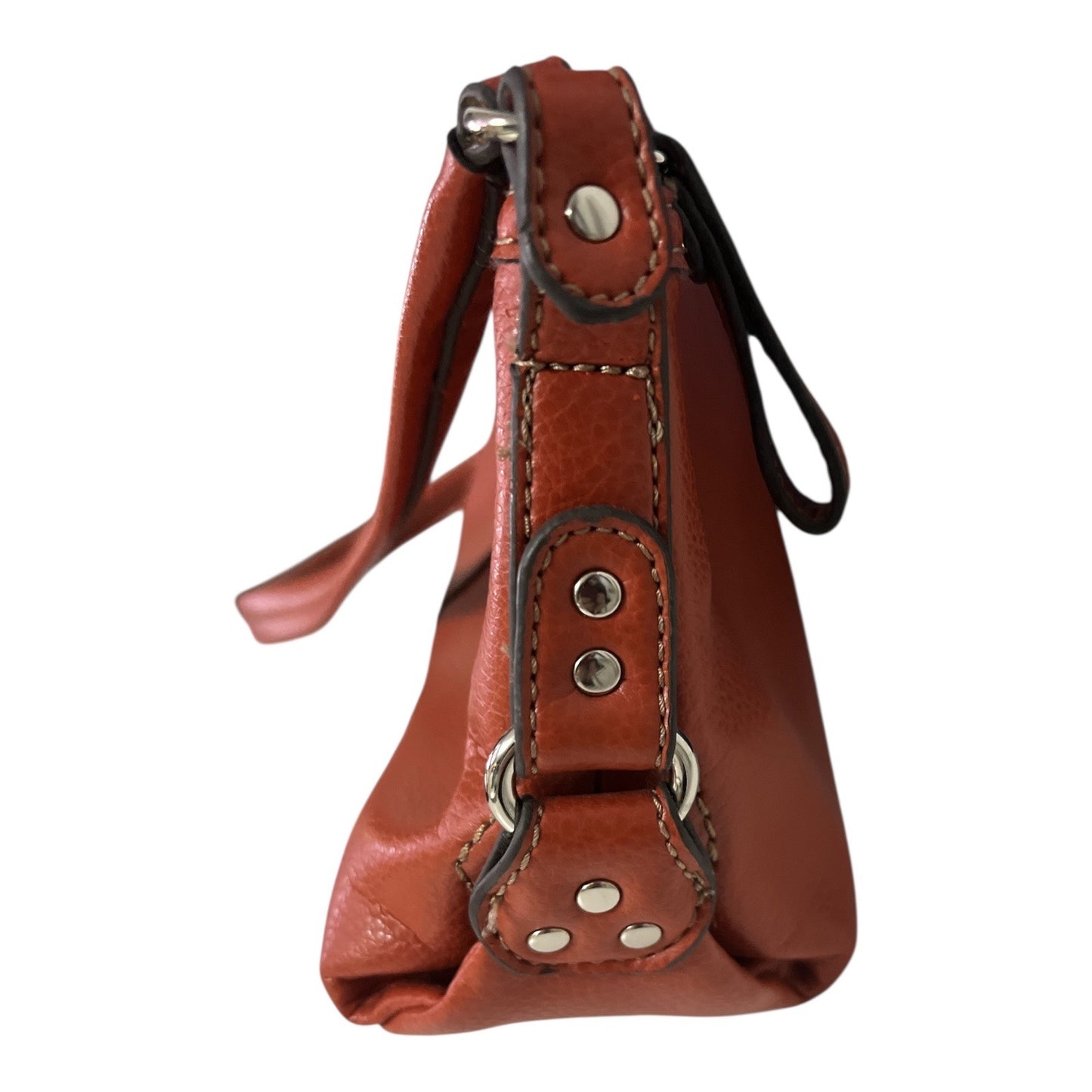 Relic Burnt Orange Faux Leather Shoulder Bag Zip Top Small Hobo Purse