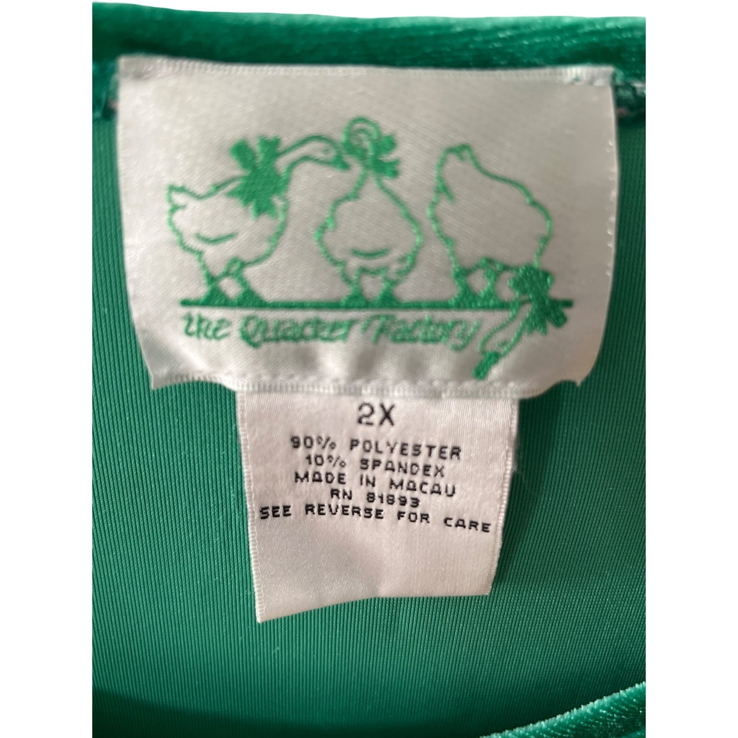 Quacker Factory Emerald Green Velour Top 2X Rhinestone Accent Short Sleeve Stretch