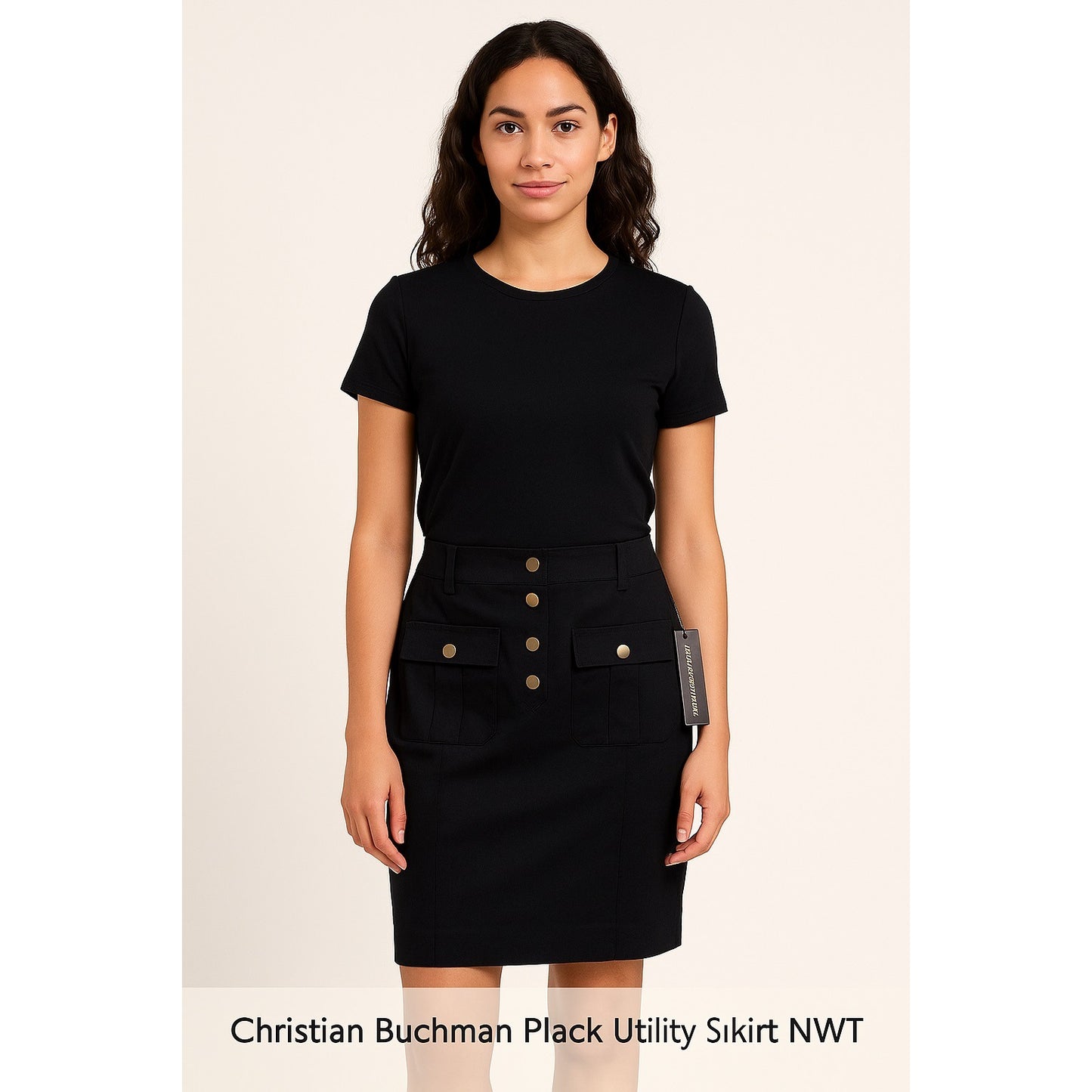Dana Buchman Black Utility Pencil Skirt – Size 10 (NWT)