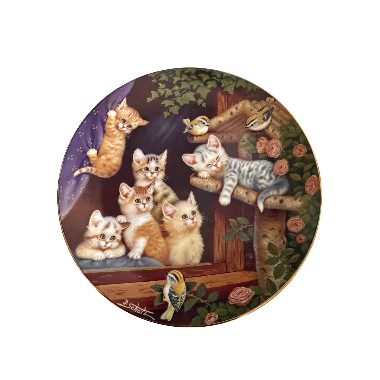 Bradford Exchange Kitten Capers Frisky Felines Collector Plate Jürgen Scholz