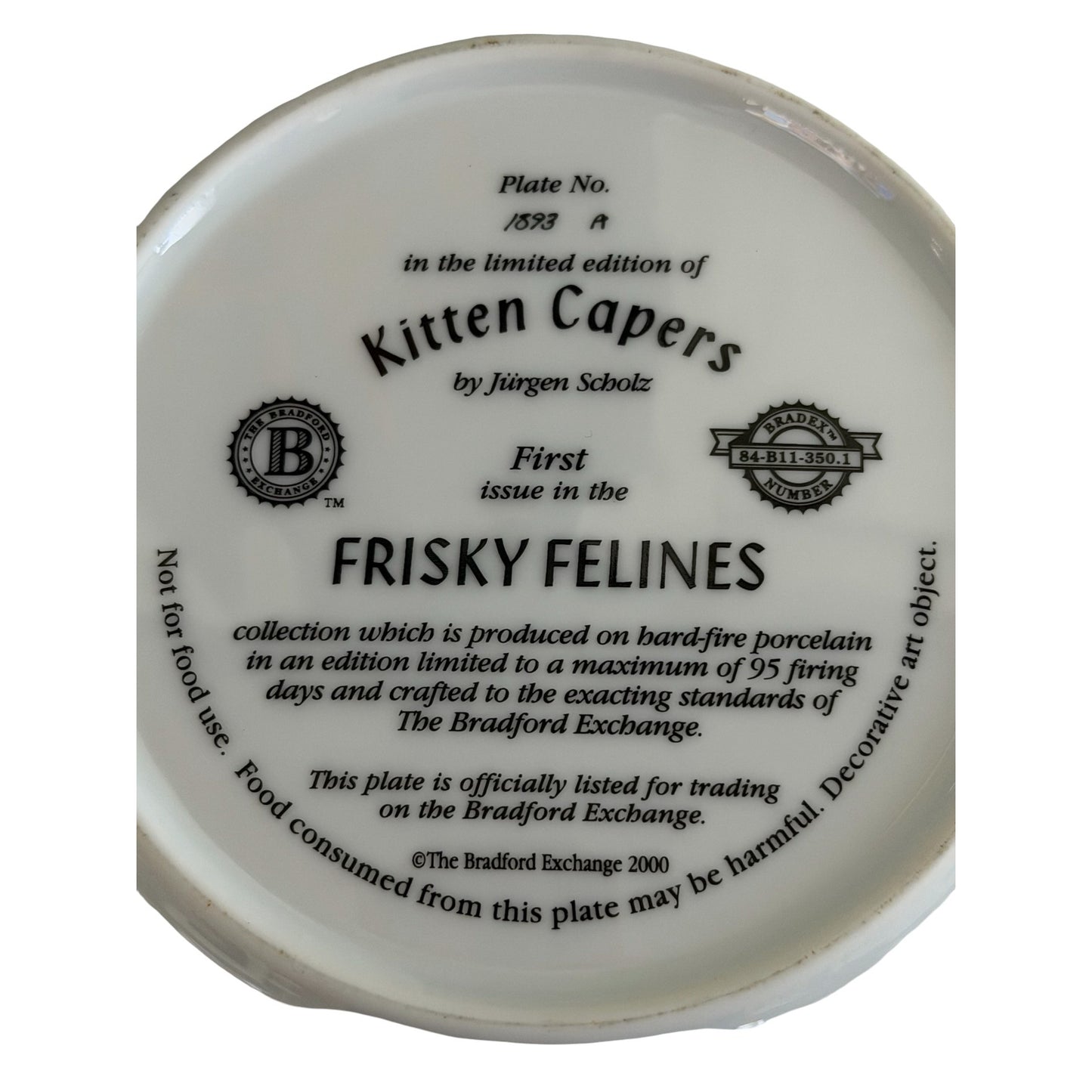Bradford Exchange Kitten Capers Frisky Felines Collector Plate Jürgen Scholz