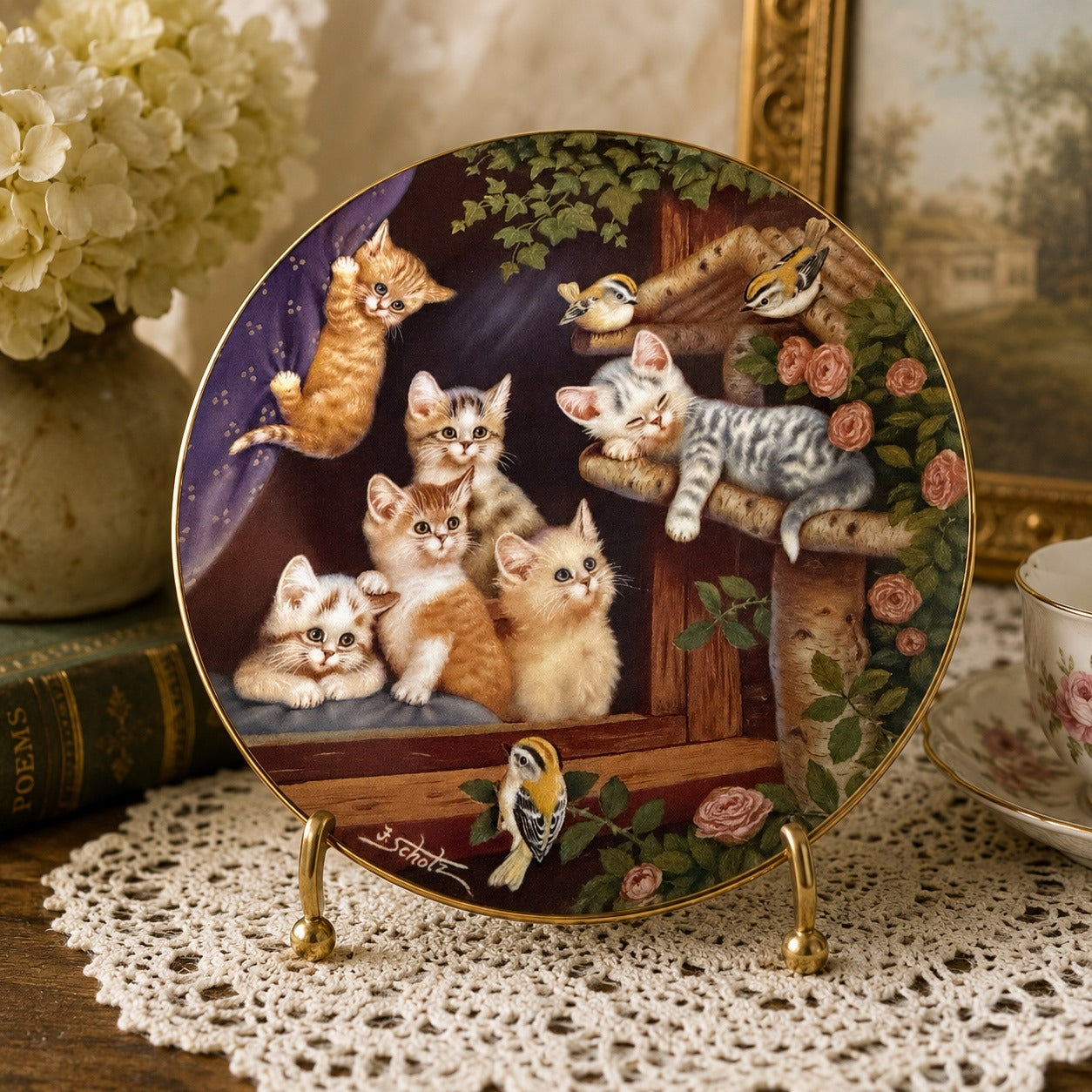 Bradford Exchange Kitten Capers Frisky Felines Collector Plate Jürgen Scholz