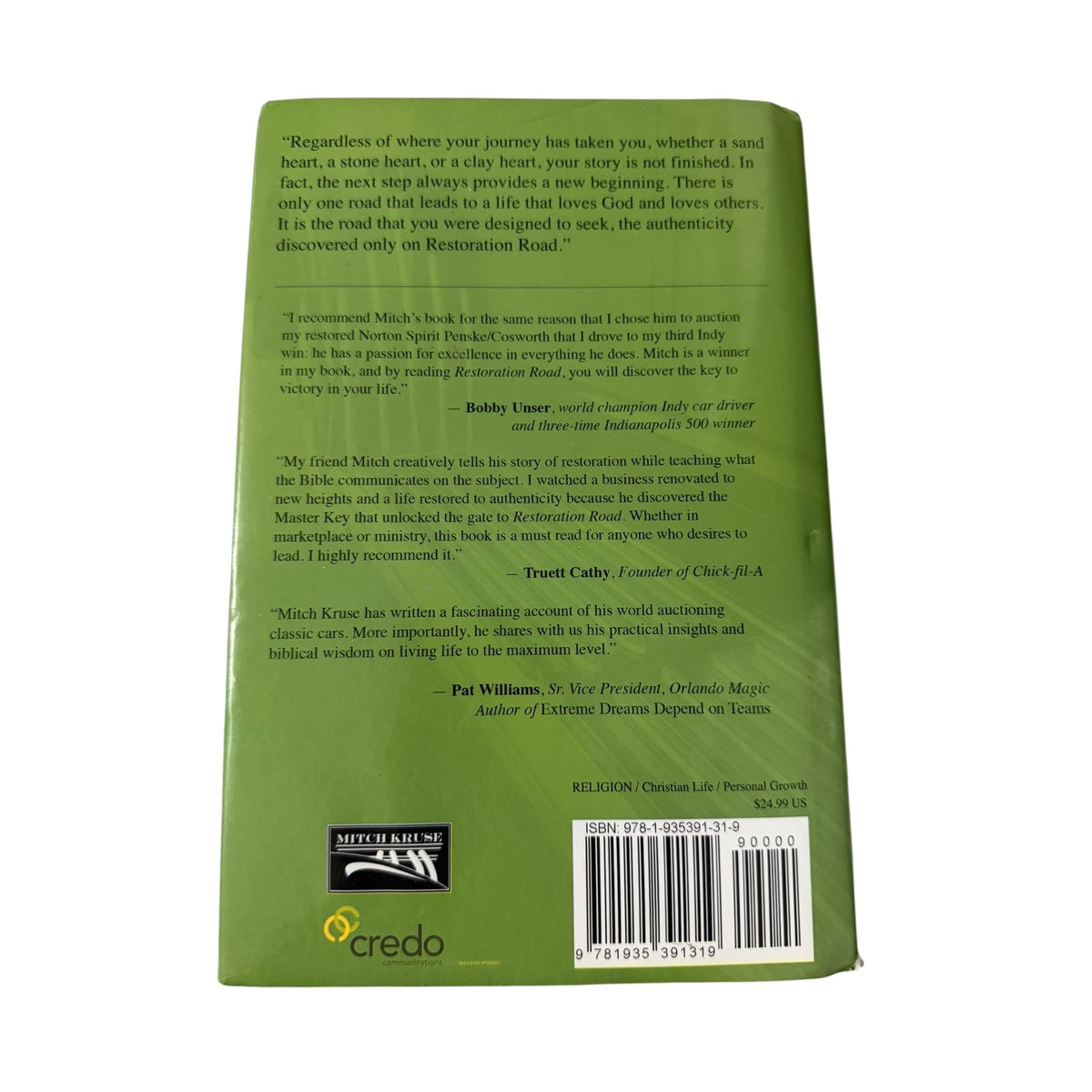 Restoration Road Mitch Kruse Derek Williams 2009 Hardcover Christian Personal Growth