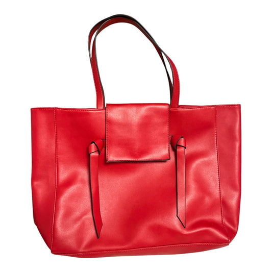 Elizabeth Arden Red Faux Leather Tote Bag – 19x12x4 – Double Handles – 8” Drop – Early 2020s