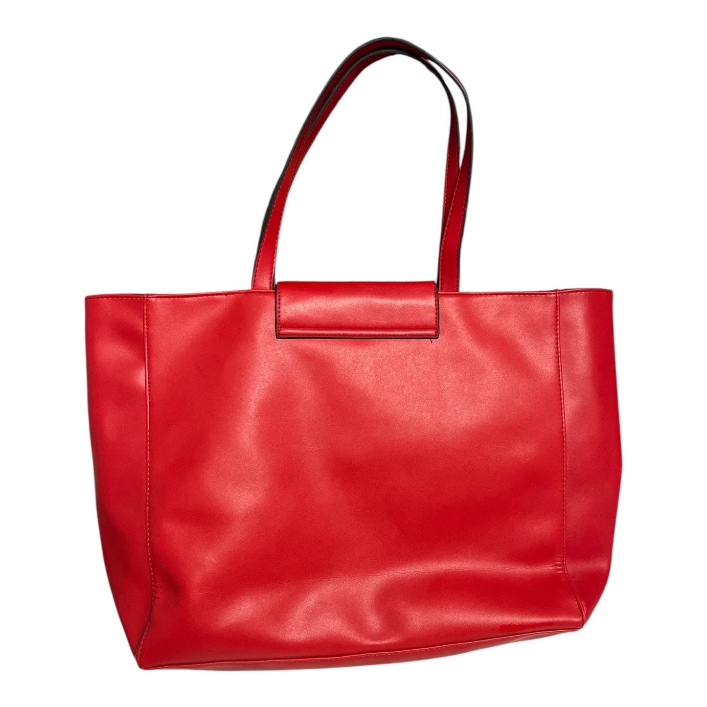 Elizabeth Arden Red Faux Leather Tote Bag – 19x12x4 – Double Handles – 8” Drop – Early 2020s