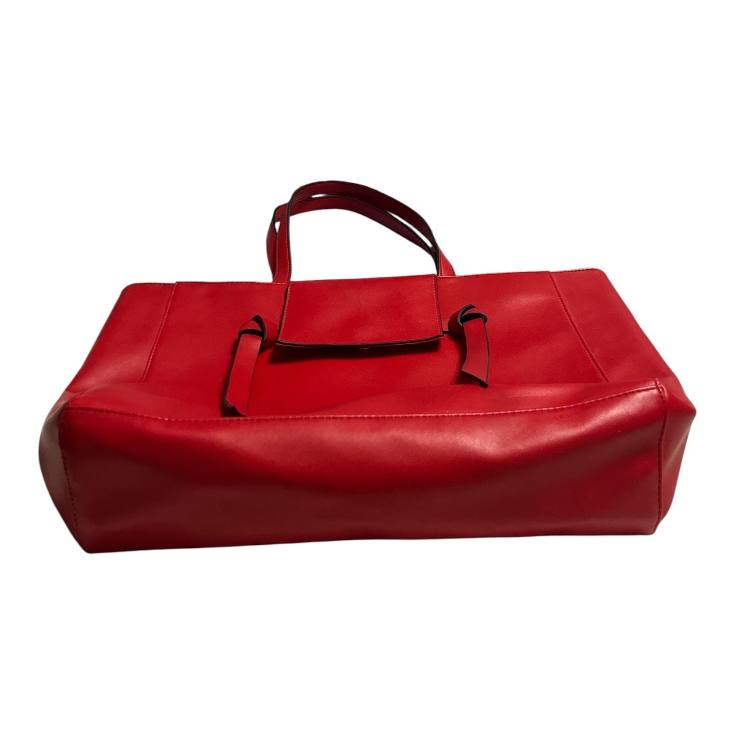 Elizabeth Arden Red Faux Leather Tote Bag – 19x12x4 – Double Handles – 8” Drop – Early 2020s