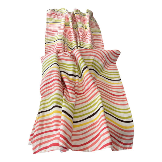 Vintage Linens N Things Heavy Cotton Shower Curtain 72 x 70 Retro Multicolor Stripe