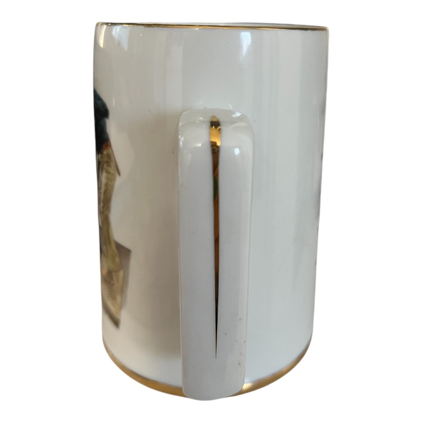 1985 Norman Rockwell Museum “River Pilot” Mug Made in Korea Gold Trim