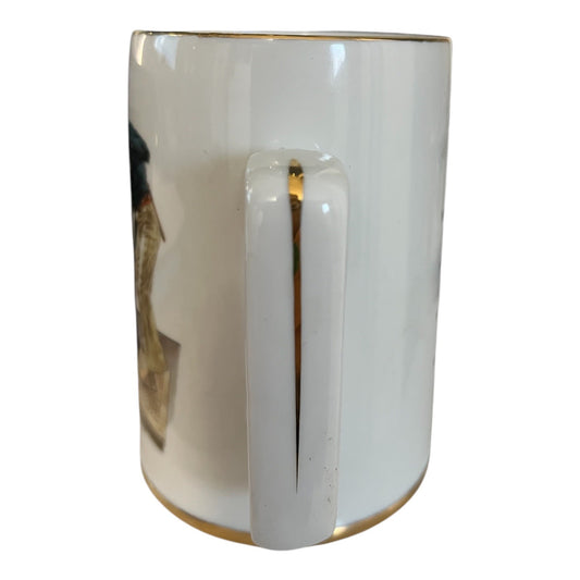 1985 Norman Rockwell Museum “River Pilot” Mug Made in Korea Gold Trim