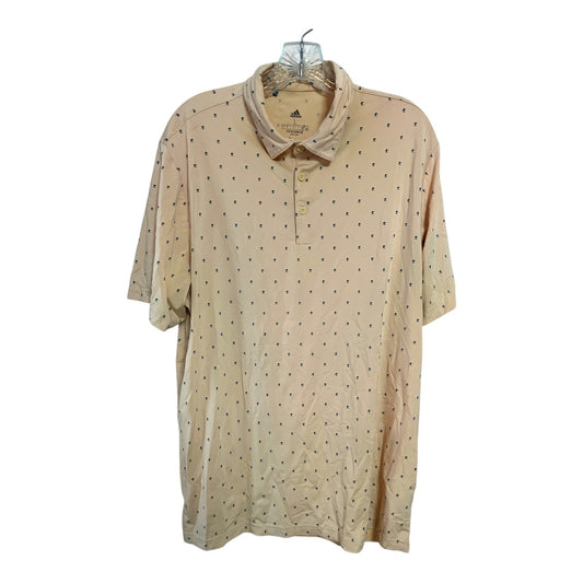 Adidas Primegreen Performance Polo Shirt Peach Micro Print Men’s Large