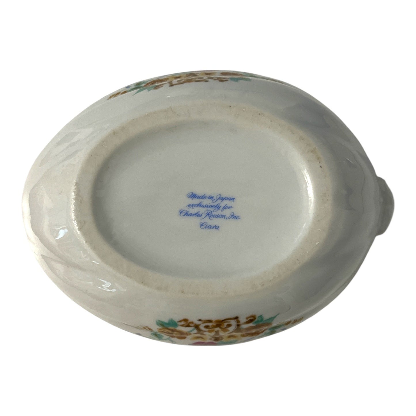 Vintage Charles Revson Ciara Porcelain Trinket Dish – Made in Japan – Butterfly Floral Design