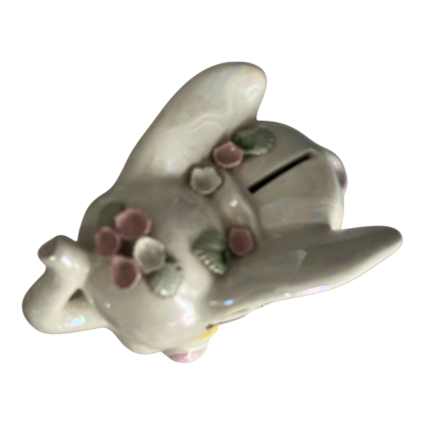 Vintage Elephant Bank – Lustreware Ceramic with Flowers – Essay New York 620M