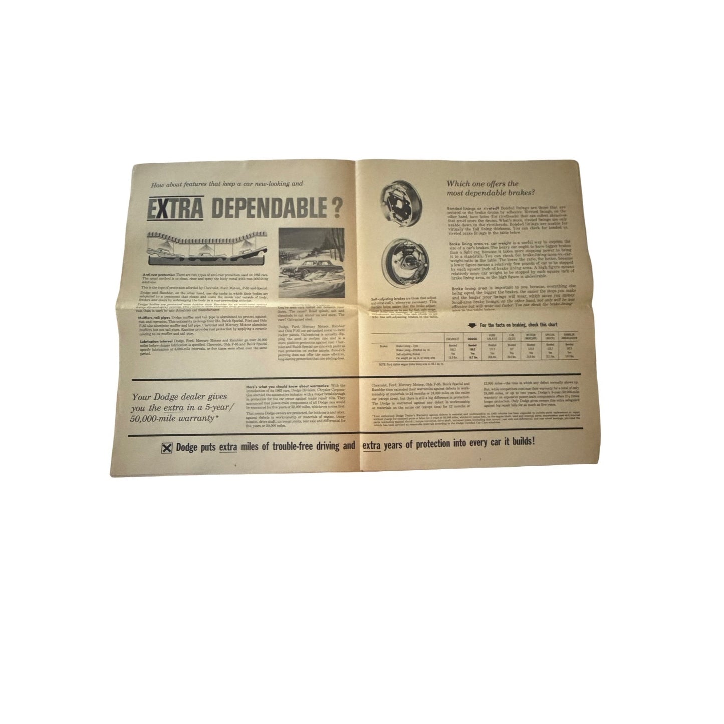 1963 Dodge Full Size Car Comparison Sales Brochure Extra Value Chrysler Dealer Advertising