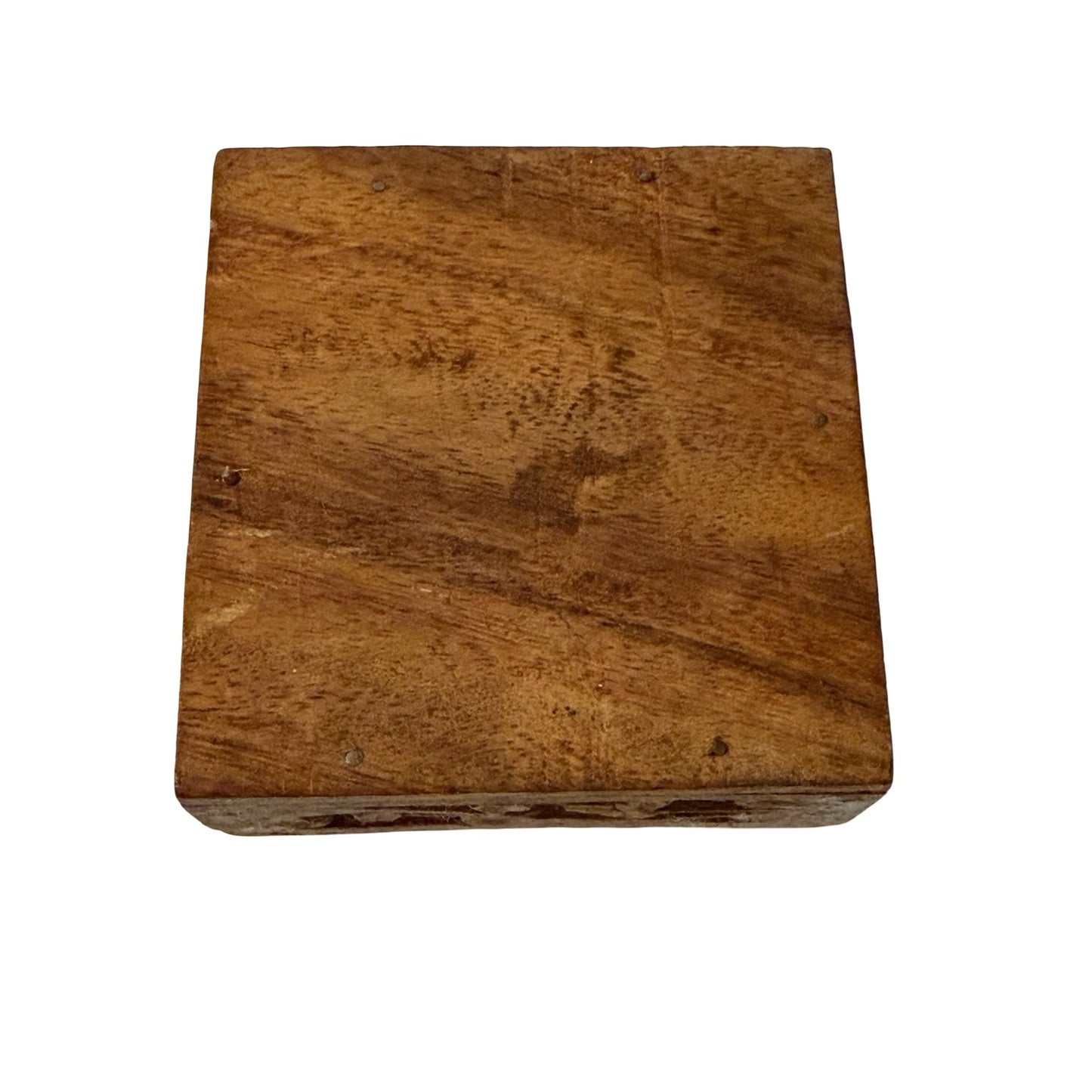Carved Wooden Trinket Box Floral Inlay Jewelry Box Handmade Keepsake Storage Box
