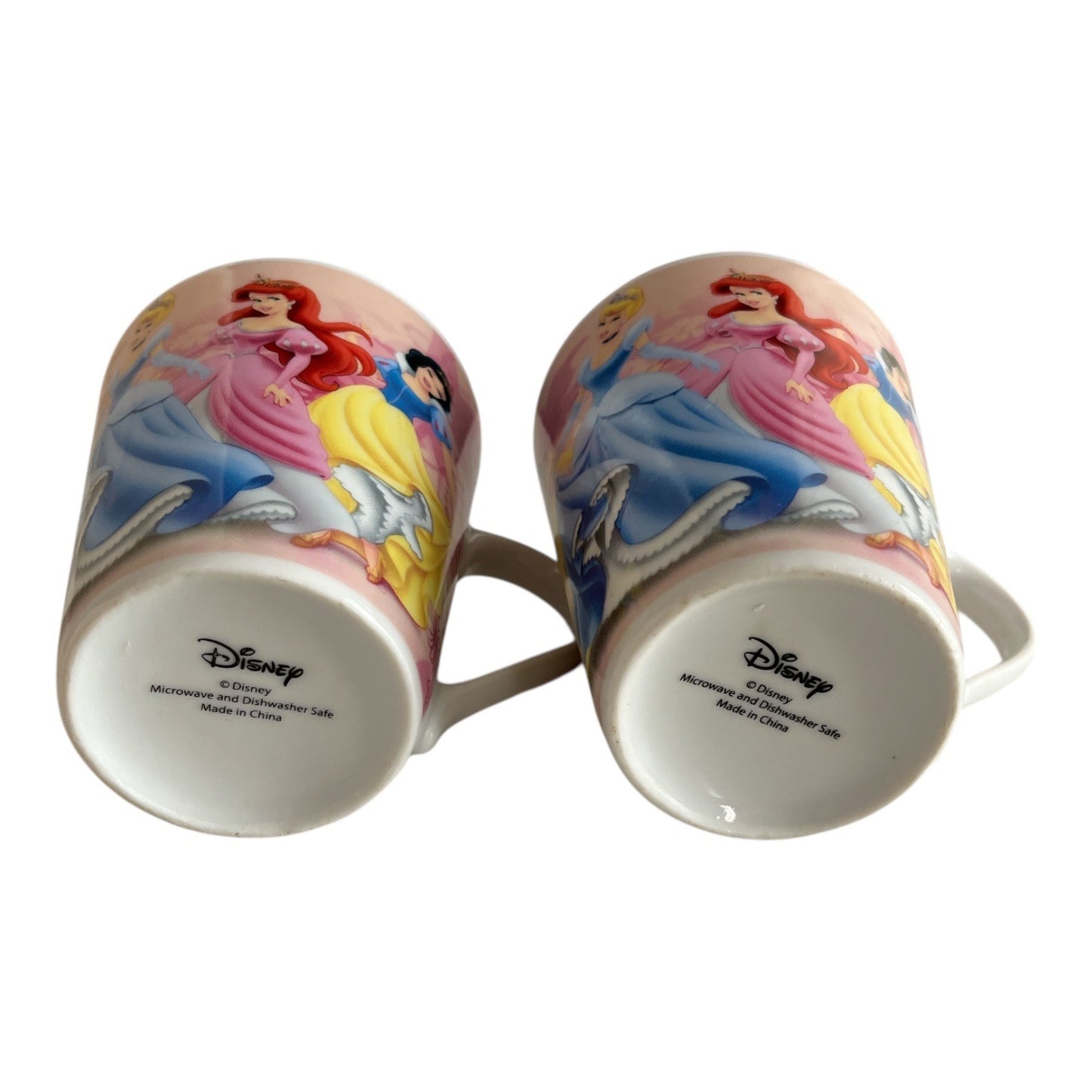 Disney Princess Ceramic Mug Set of 2 – Ariel, Snow White, Cinderella, Belle, Aurora, Jasmine