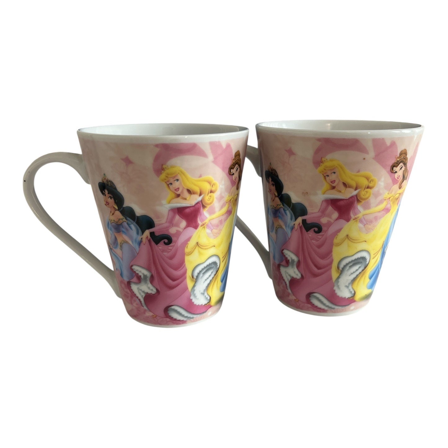 Disney Princess Ceramic Mug Set of 2 – Ariel, Snow White, Cinderella, Belle, Aurora, Jasmine