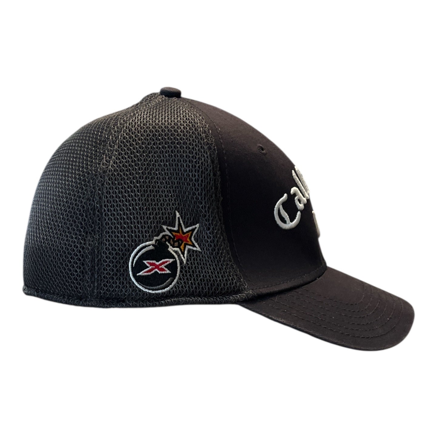 Callaway X Hot Golf Hat Black Mesh Fitted Cap Odyssey Logo L/XL
