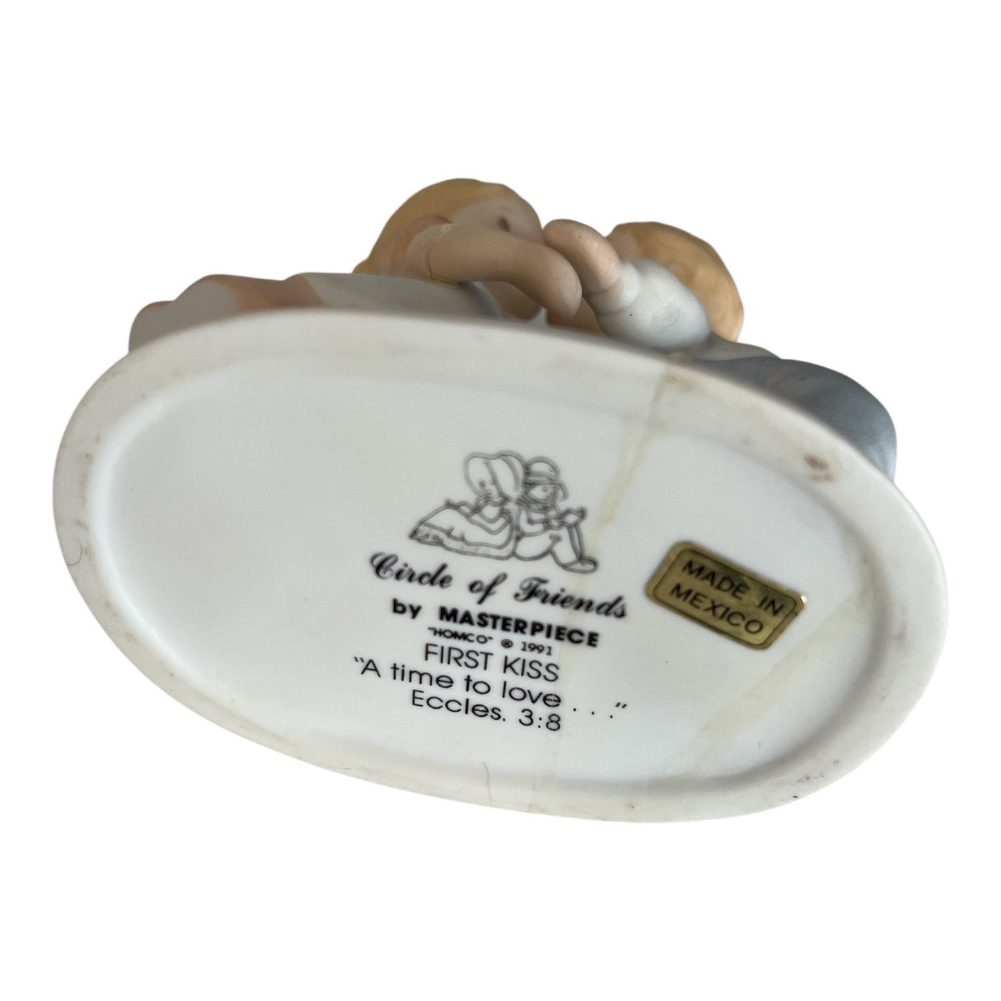 Homco Circle of Friends First Kiss Figurine Vintage Bisque Porcelain