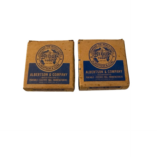Vintage Sioux Valve Seat Grinding Wheels K-493 K-423 Set of 2 With Original Boxes USA