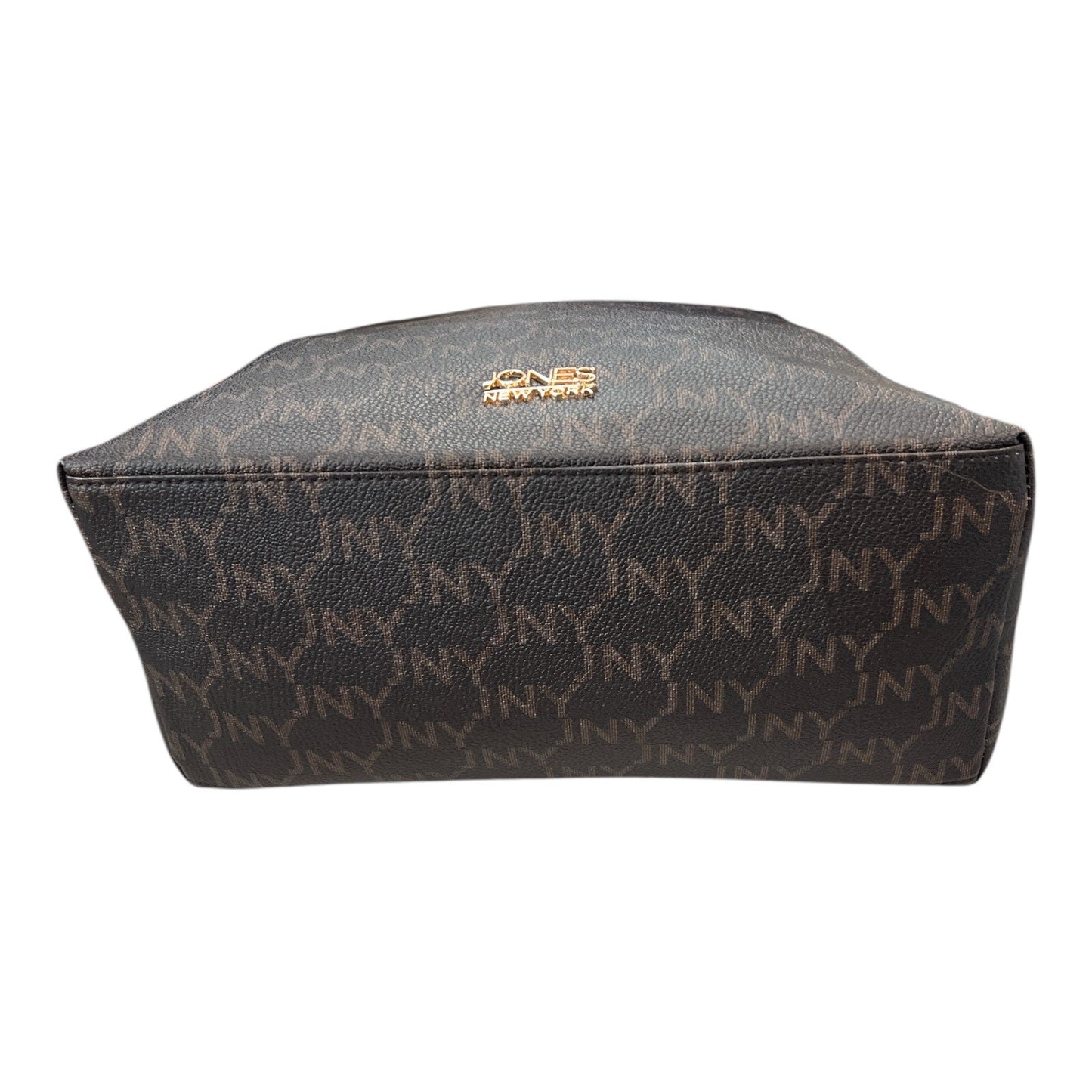 Jones New York Signature Monogram Shoulder Bag Brown Tan JNY Logo NWT