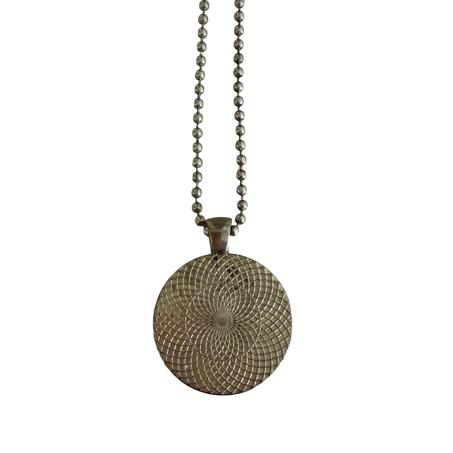 Vintage Hawaii Island Map Pendant Necklace Silver Tone Ball Chain