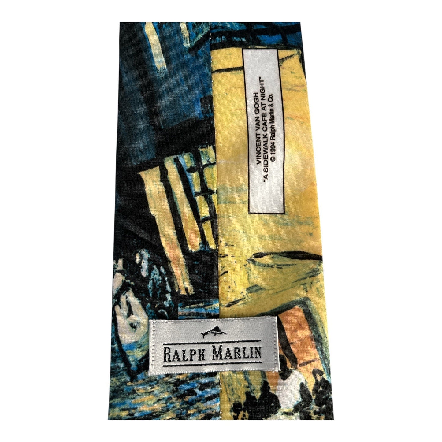 Ralph Marlin Van Gogh “A Sidewalk Cafe at Night” Tie 1993 Made in USA 3.75”
