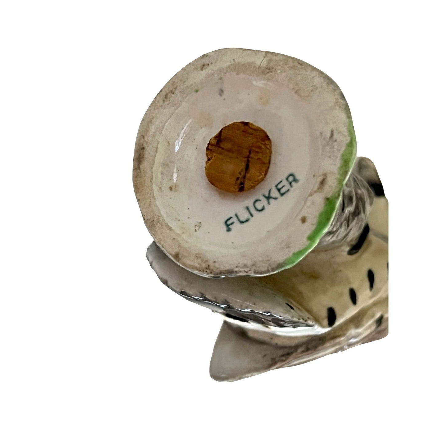 Vintage Flicker Bird Salt Pepper Shakers Japan Ceramic Woodpecker Tree Stump Pair