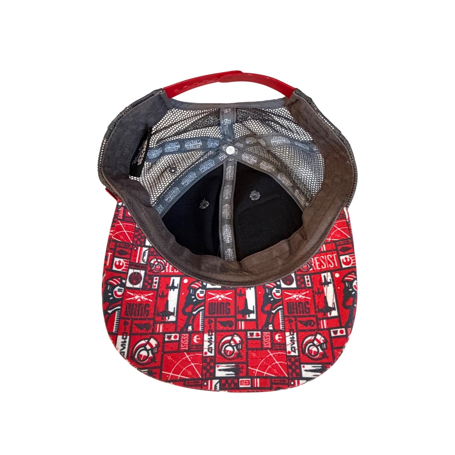 Disney Parks Star Wars Resistance Trucker Snapback Hat Gray Red Mesh Adjustable Cap