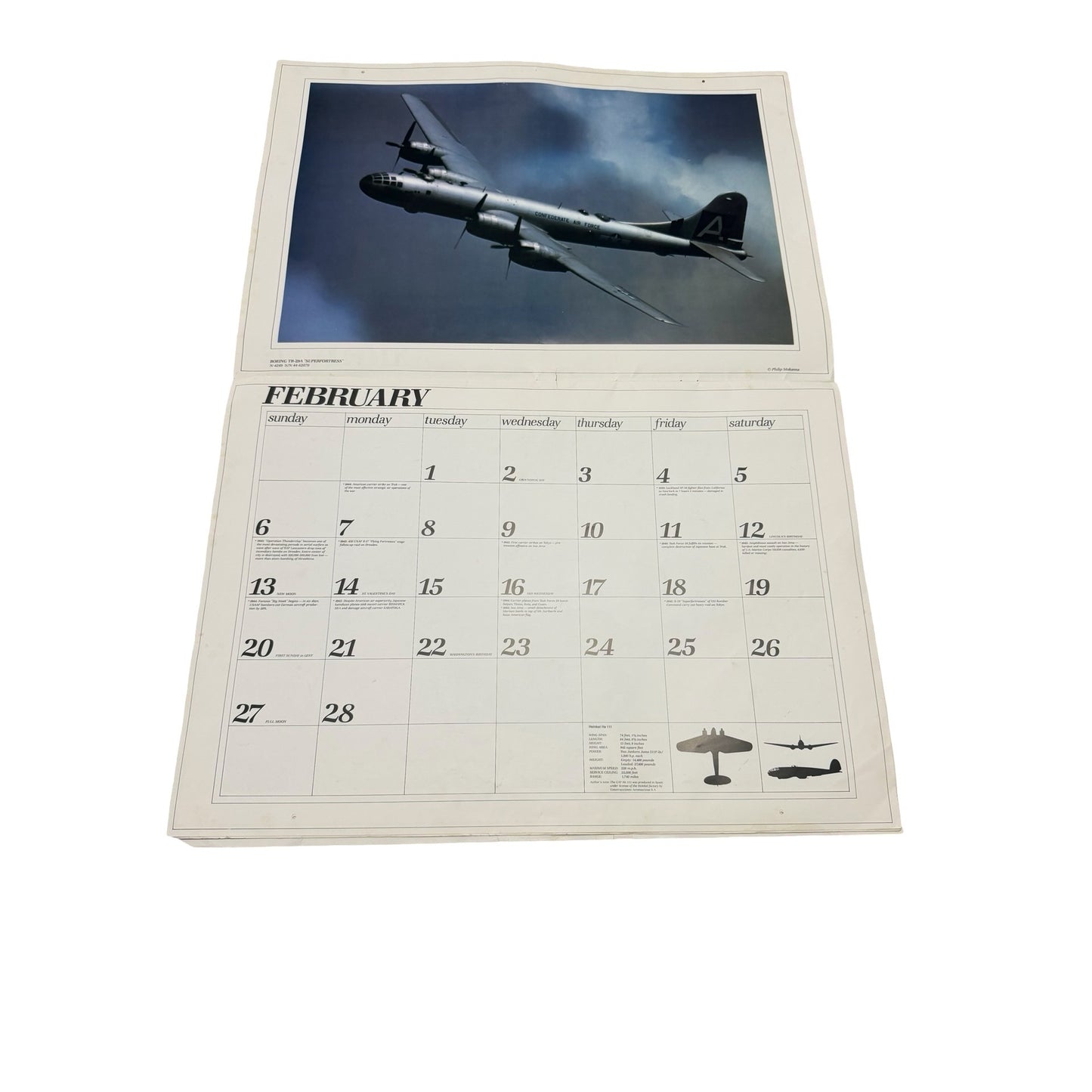 1983 Ghosts A Time Remembered Warbirds Aviation Calendar Partial Philip Makanna 20x28
