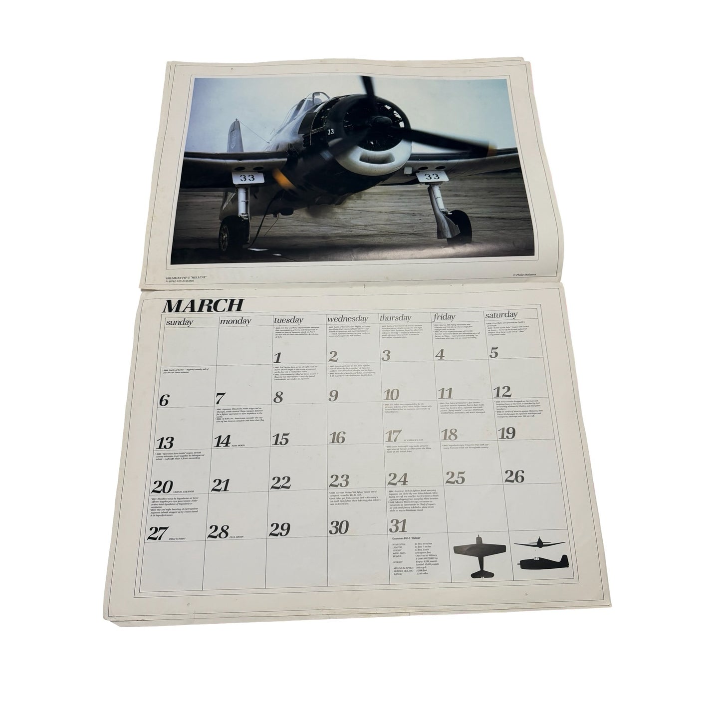 1983 Ghosts A Time Remembered Warbirds Aviation Calendar Partial Philip Makanna 20x28
