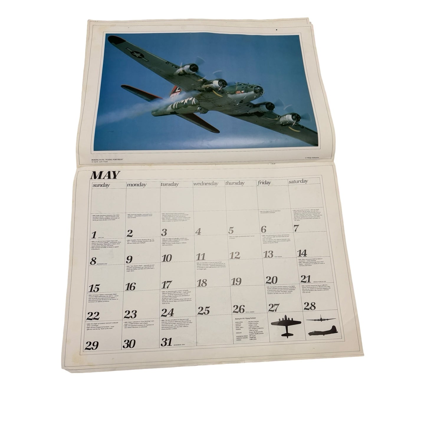 1983 Ghosts A Time Remembered Warbirds Aviation Calendar Partial Philip Makanna 20x28