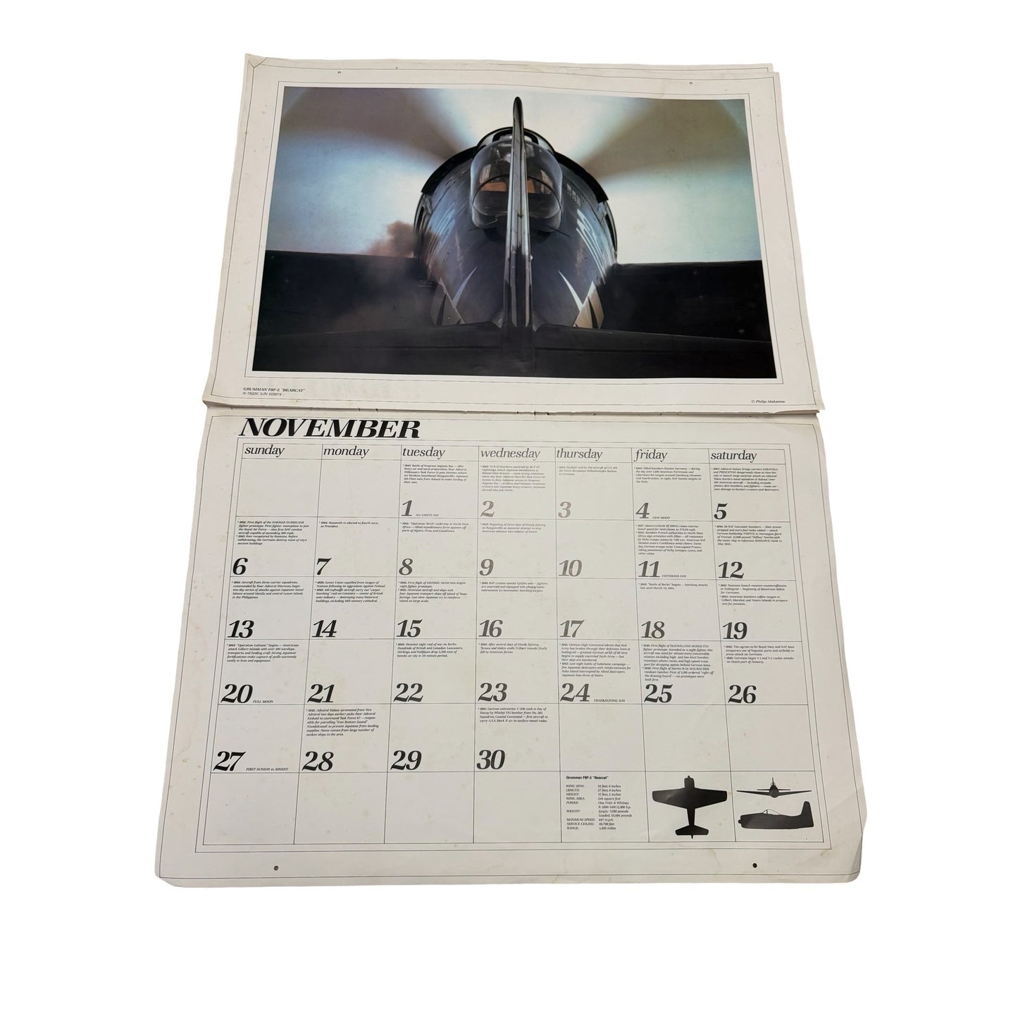 1983 Ghosts A Time Remembered Warbirds Aviation Calendar Partial Philip Makanna 20x28