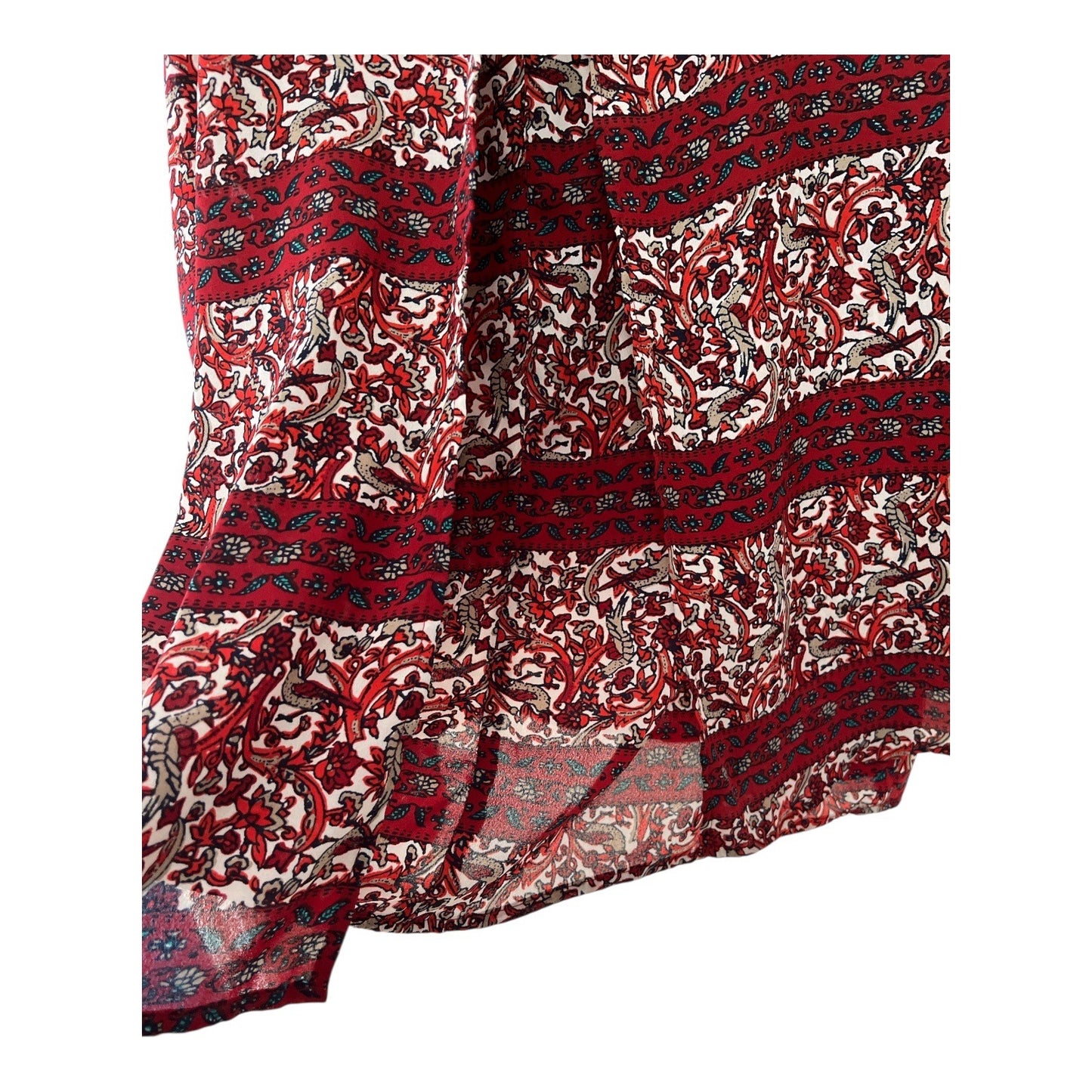 EST. 1946 Women’s XL Red Floral Paisley Sleeveless Layered Blouse