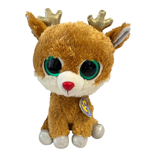 Vtg TY Beanie Boos Alpine Reindeer Plush – Medium – New w Tags – Holiday Rudolph Style – SKU 72366