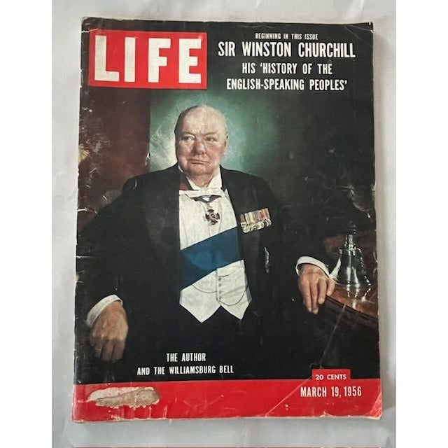 Vintage LIFE Magazine March 19 1956 Winston Churchill Cover Issue