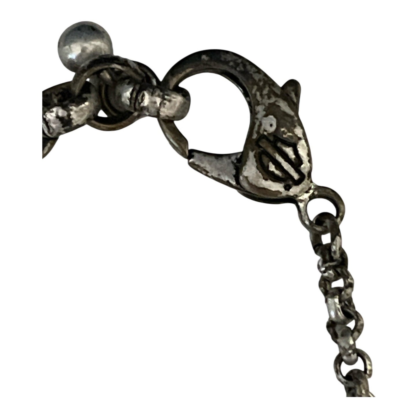 Vintage Harley Davidson #1 Logo Pendant Necklace Gunmetal Chain Biker Jewelry