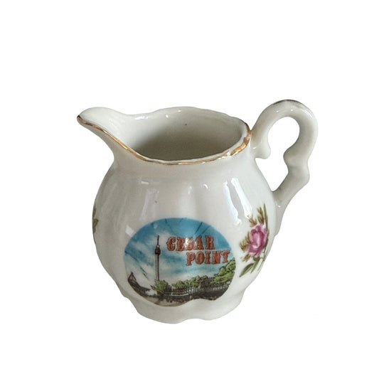 Vintage Cedar Point Souvenir Creamer Sugar Bowl with Lid Mini Tea Set Ohio