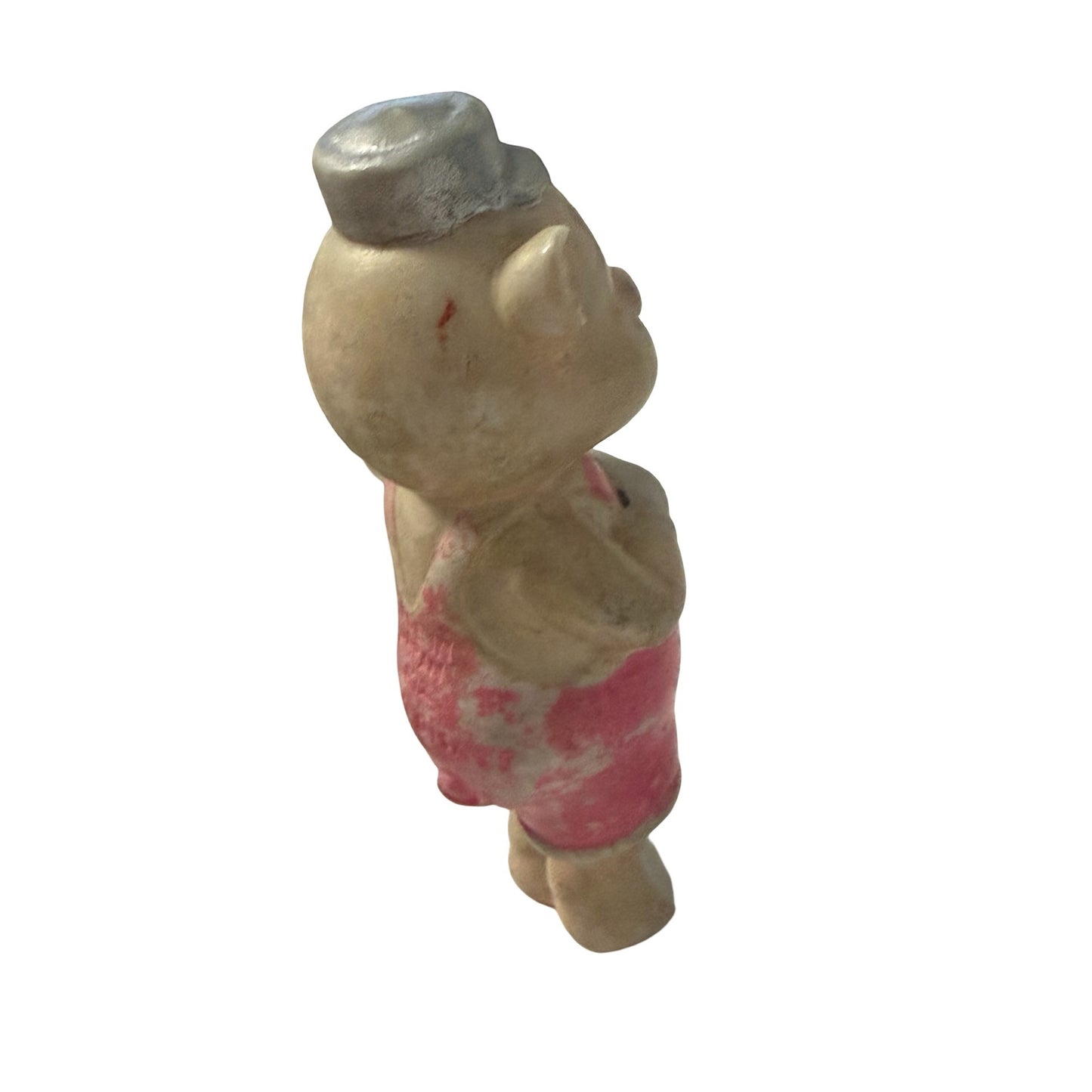 Vintage Walt Disney Three Little Pigs Drummer Figurine Made In Japan Salt Dish 4.5"