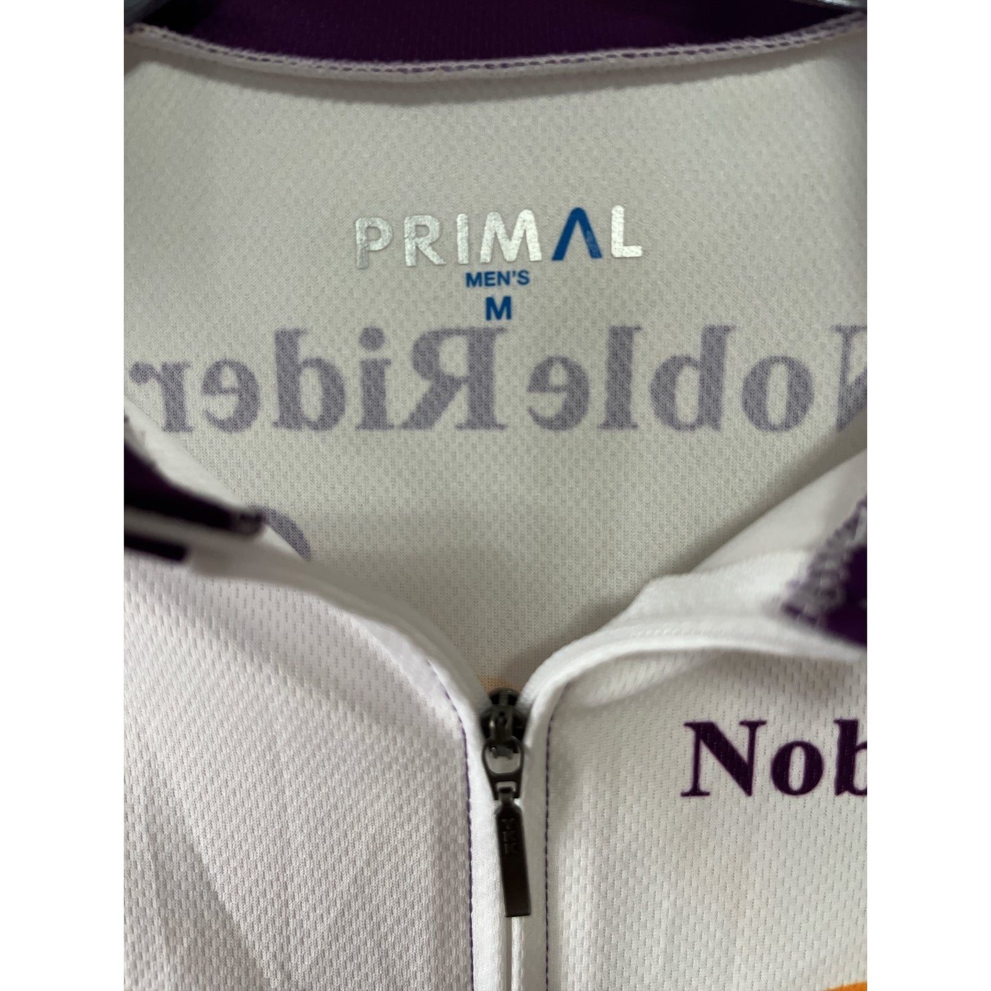 Primal Noble Riders Bike MS Tour Team Cycling Jersey Men’s M Purple Orange White