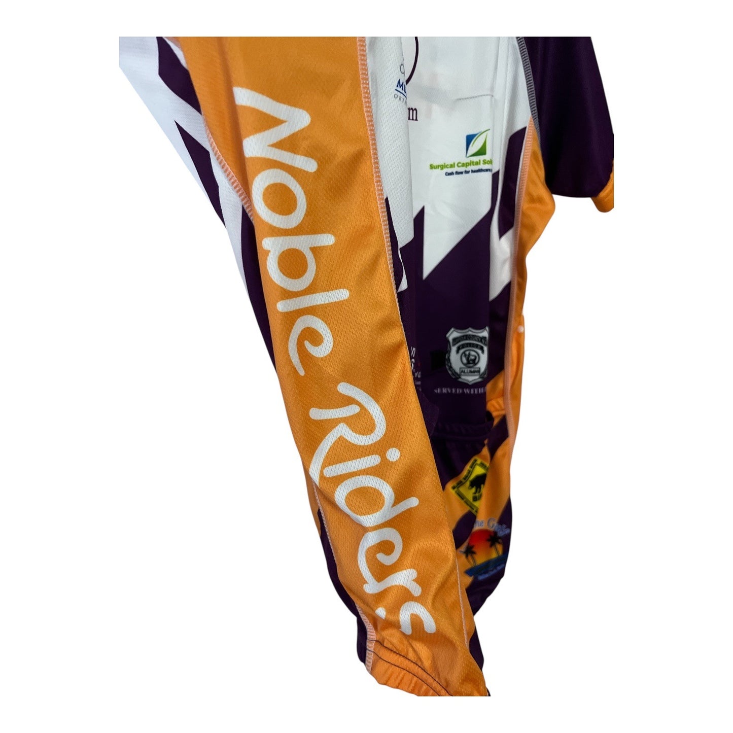 Primal Noble Riders Bike MS Tour Team Cycling Jersey Men’s M Purple Orange White