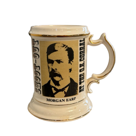 Vintage Enesco Japan Morgan Earp O.K. Corral Mustache Cup Western Collector Mug