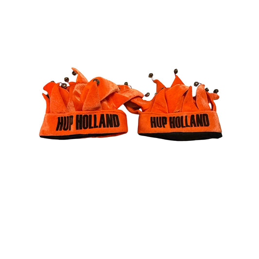 Vintage Hup Holland Orange Jester Hats Lot of 2 Holland Soccer Fan Bells Costume Caps